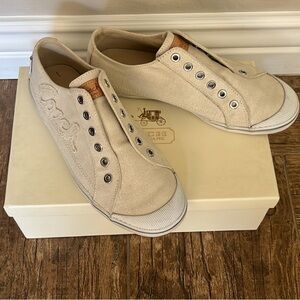Women’s Coach Keeley Lurex Canvas Slip-On Sneakers